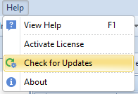 เมนู Help เลือก Check for Updates