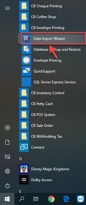 เปิดโปรแกรม โดยคลิกที่ Data Import Wizard